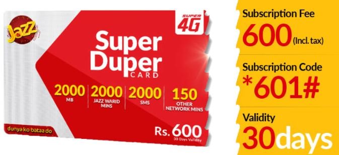 Jazz Super Card Offer 2022 - Super Duper Card offer by Jazz Mobilink