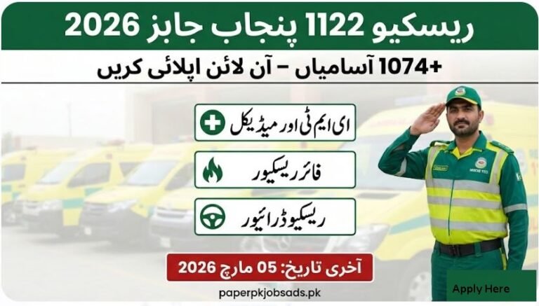 Rescue 1122 Jobs 2026 in Punjab Advertisement 1