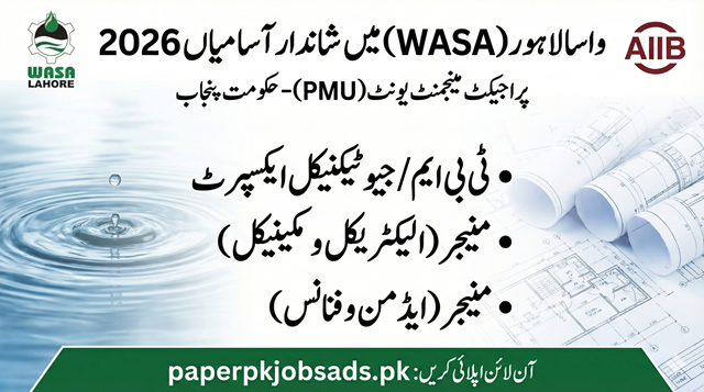 WASA Lahore Jobs 2026 advertisement